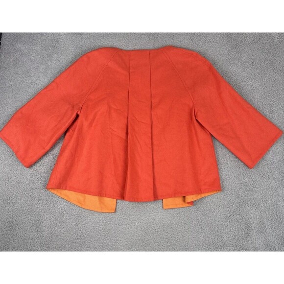 Jones New York 2 Tone Orange Wool Blend Swing 3/4 Sleeve Open Jacket Size OX 12W - Picture 2 of 8